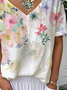 Casual Gradient Pattern Linen Blend Blouse