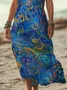 Women's Abstract Print Casual V-Neck Short Sleeve Dress