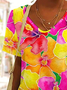 Women's Floral Print Casual Short Sleeve T-Shirt