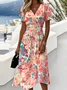 Casual V Neck Regular Fit Dress With No
