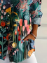 Women's Long Sleeve Shirt Spring/Fall As Picture Floral Buckle Shirt Collar Daily Going Out Casual Top