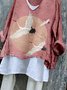 V Neck Cotton Casual Loose T-Shirt