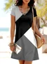 V Neck Urban Cotton Regular Fit Dress With No