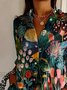 Floral Shirt Collar Casual Cotton Shirt