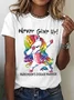 Never Give Up Support Parkinson's Disease Warrior Gifts  Cotton T-shirt