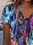 Women's Floral Print Casual Short Sleeve T-Shirt