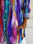 Women's Long Sleeve Shirt Spring/Fall As Picture Abstract Buckle Shirt Collar Daily Going Out Casual Top