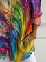 Women's Long Sleeve Shirt Spring/Fall As Picture Abstract Buckle Shirt Collar Daily Going Out Casual Top