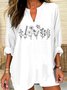 Regular Fit Geometric Casual V Neck Shirt