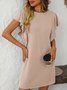 Women's Short Sleeve Summer Green Striped Printing Crew Neck Daily Going Out Casual Mini H-Line T-Shirt Dress Dress