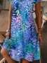 Casual V Neck Floral Dress With No