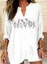 Regular Fit Geometric Casual V Neck Shirt