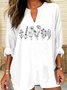 Regular Fit Geometric Casual V Neck Shirt