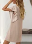 Women's Short Sleeve Summer Green Striped Printing Crew Neck Daily Going Out Casual Mini H-Line T-Shirt Dress Dress