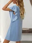 Women's Short Sleeve Summer Green Striped Printing Crew Neck Daily Going Out Casual Mini H-Line T-Shirt Dress Dress