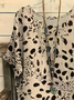 Women's Short Sleeve T-shirt Summer Khaki Leopard Printing Crew Neck Daily Going Out Casual Top