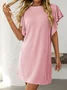 Women's Short Sleeve Summer Green Striped Printing Crew Neck Daily Going Out Casual Mini H-Line T-Shirt Dress Dress