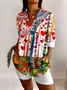 Casual V Neck Cotton Shirt