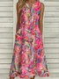 Loose Buckle Casual Dress With No
