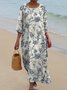 Crew Neck Casual Loose Dress With No