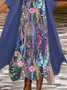 Women's Floral Spring Print Two Piece Dress