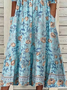 Women's Floral Print Round Neck Everyday Long Casual Shift Dress