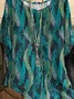 Vintage Dolman Sleeve Crew Neck Abstract Graphic T-Shirt