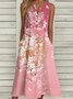 Casual Buckle Notched Dress With No