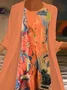 Women's Spring Abstract Print Two-Piece Dress