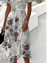 Floral Casual Regular Fit Dress With No