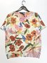 Floral Casual V Neck T-Shirt