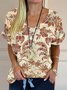 Cotton Casual Floral Loose Blouse