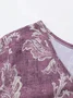 Casual Floral Linen Blend Blouse