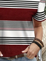 Women's Striped Printed Casual Round Neck Short Sleeve T-Shirt