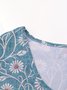Floral Loose Linen Blend Casual Blouse