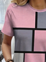 Women's Geometric Print Casual Round Neck Short Sleeve T-Shirt