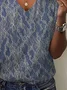 Women's Floral Print Casual V-Neck Short Sleeve T-Shirt