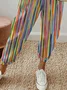Women's Striped Print Casual Pants