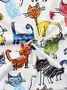 Casual Crew Neck Jersey Animal Picture T-Shirt
