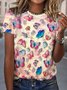 Jersey Casual Crew Neck Loose T-Shirt
