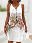 Casual V-Neck Printed Sleeveless Dress