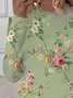 Women's Floral Print Casual Crew Neck Long Sleeve T-Shirt