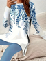 Women's Floral Print Casual Long Sleeve T-Shirt Leggings Two-Piece Set