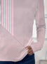 Women's Striped Printed Casual Round Neck Long Sleeve T-Shirt