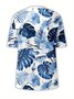 Crew Neck Tropical Casual T-Shirt
