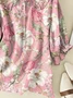 Women's Floral Print Casual Peter Pan Collar Shirt