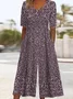 Women's H-Line V Neck Daily Going Out Casual Printing Floral Summer Ankle Pants Jumpsuit Romper
