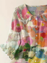 Women's Floral Print Casual Peter Pan Collar Shirt