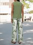 Floral Casual Crew Neck Regular Fit Two-Piece Set