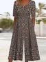 Women's H-Line V Neck Daily Going Out Casual Printing Floral Summer Ankle Pants Jumpsuit Romper